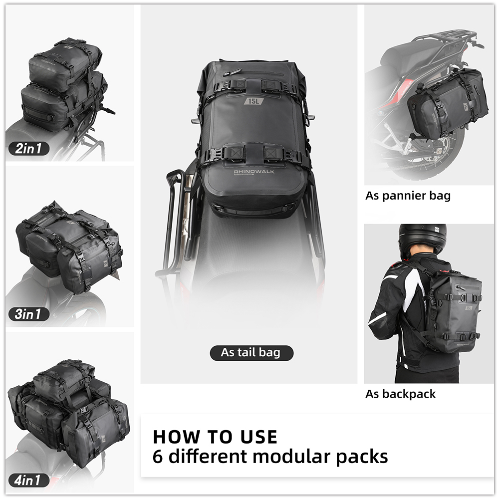 Rhinowalk Motorcycle Tail Bag  - Cycling Commute Backpack recension och pris